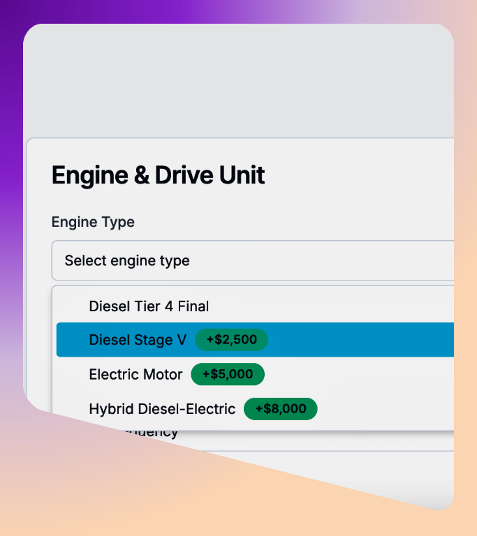Technical Specifications Configuration Screen