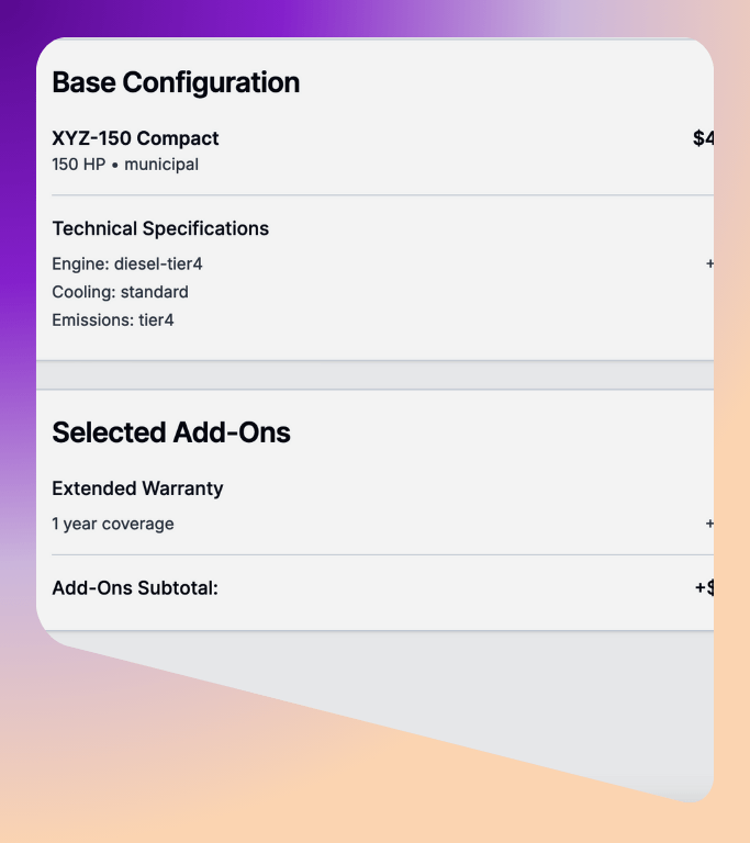 Pricing and Payment Options Screen
