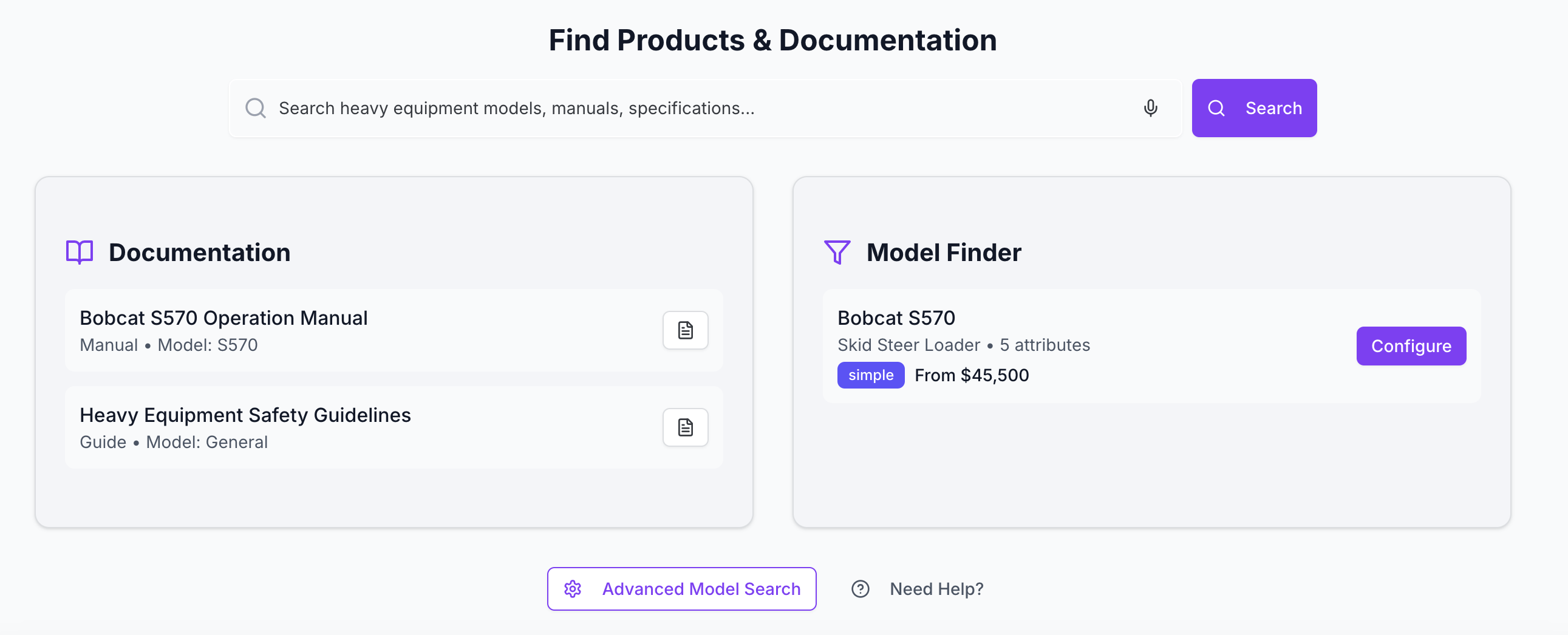 Product Catalog Interface