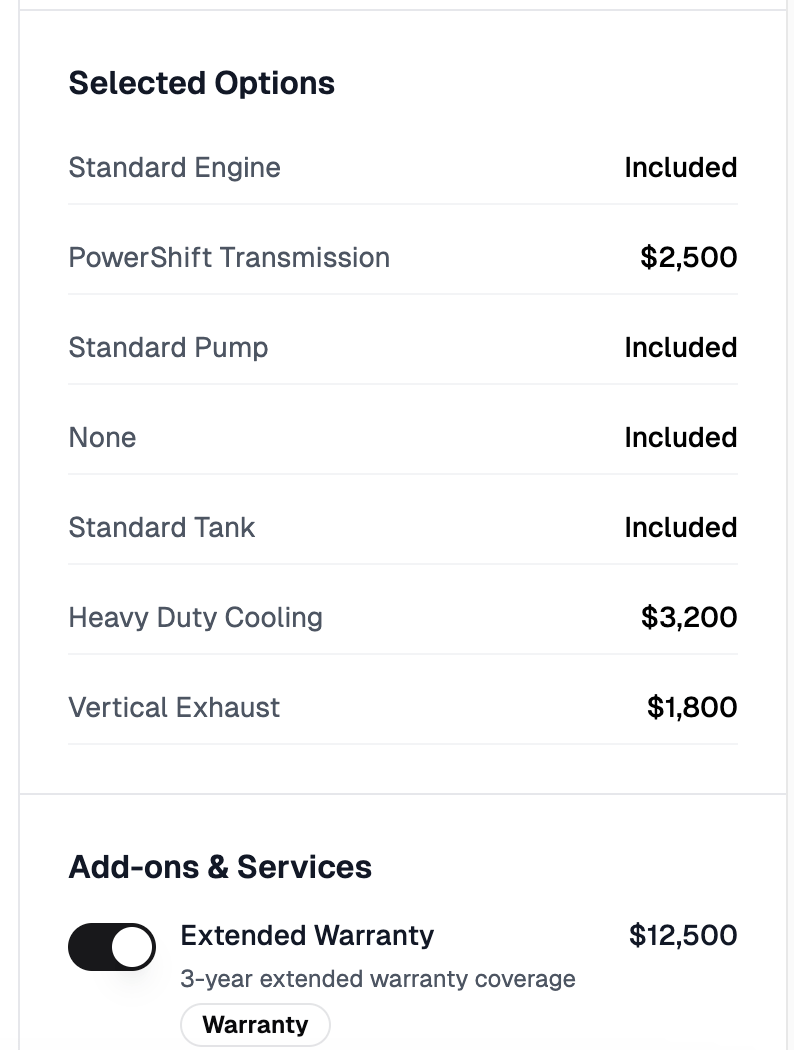 Pricing Configuration