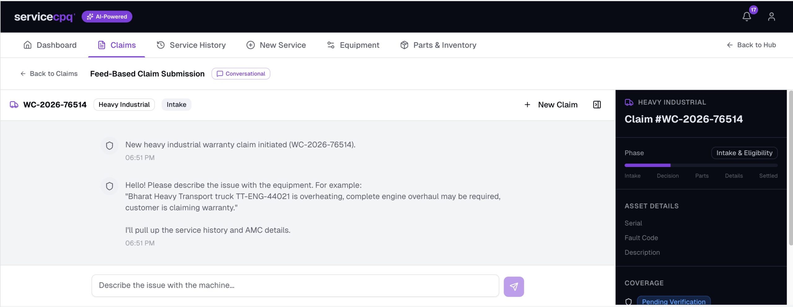 WarrantyOS — OEM Claim Platform with AI decision stream and fraud detection